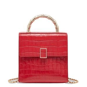 Loafer Randall Red Croc Tani Mini Square Crossbody Bag